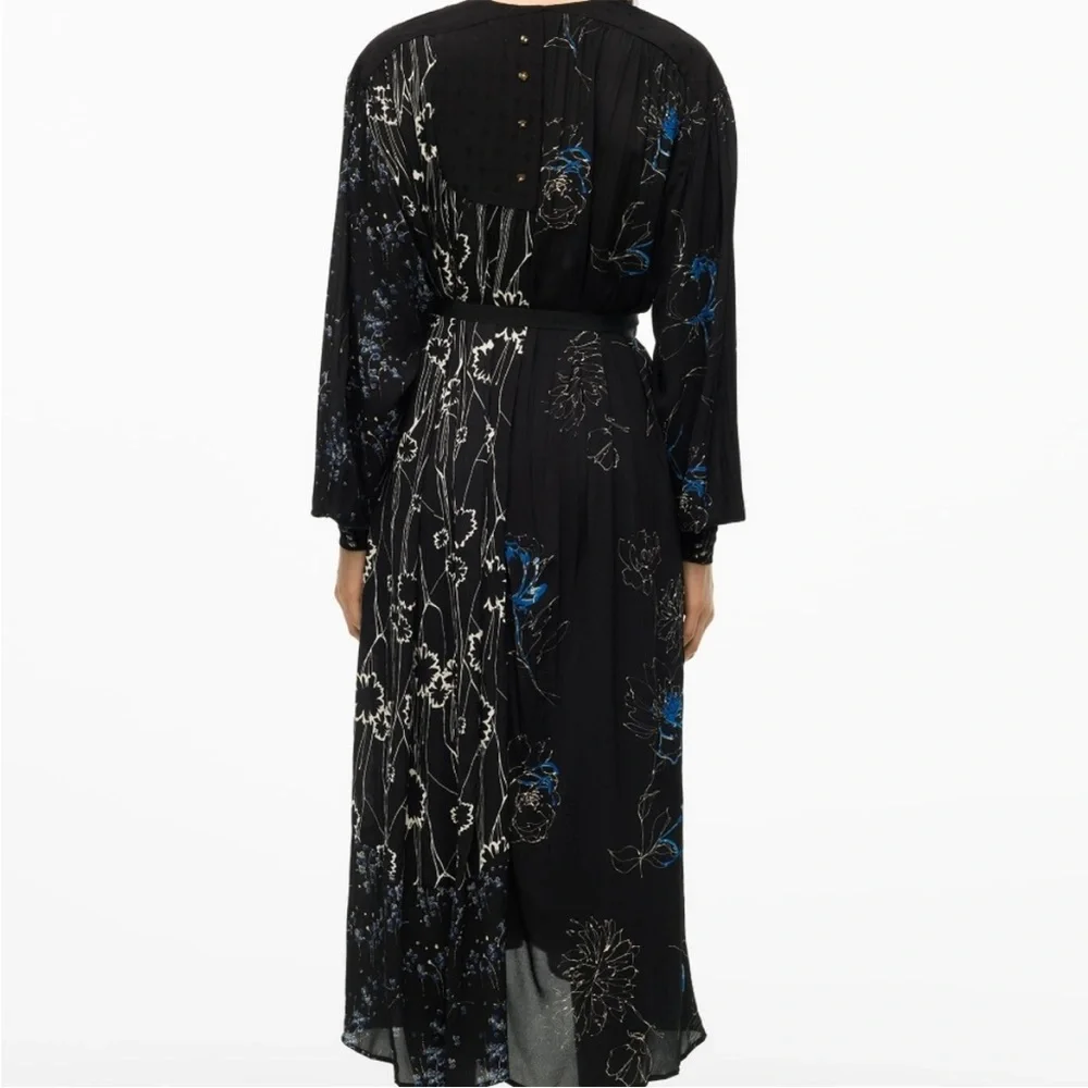 Zara A/W 2021 collection limited edition black floral print wrap style d…